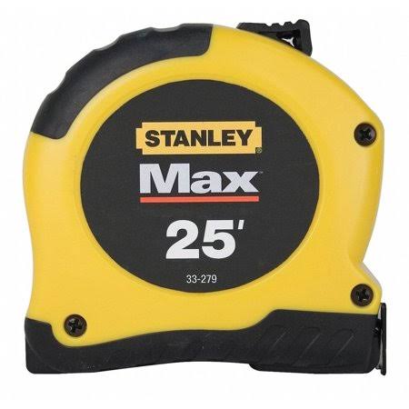 Stanley 25 ft Steel SAE Tape Measure, Black/Yellow - 33-279, Size: 8