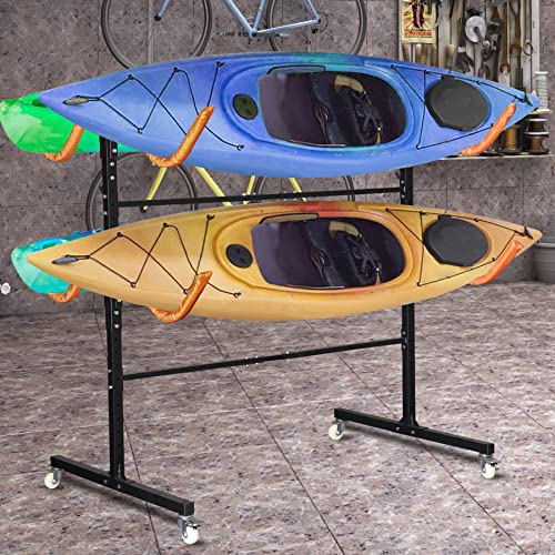 Freestanding Kayak Storage Rack 2 Kayaks/4 Kayaks, Kayak Racks for Outdoor Storage, Kayak Stand Heavy Duty Storage for Kayaks, Canoes, SUP and Surfboards