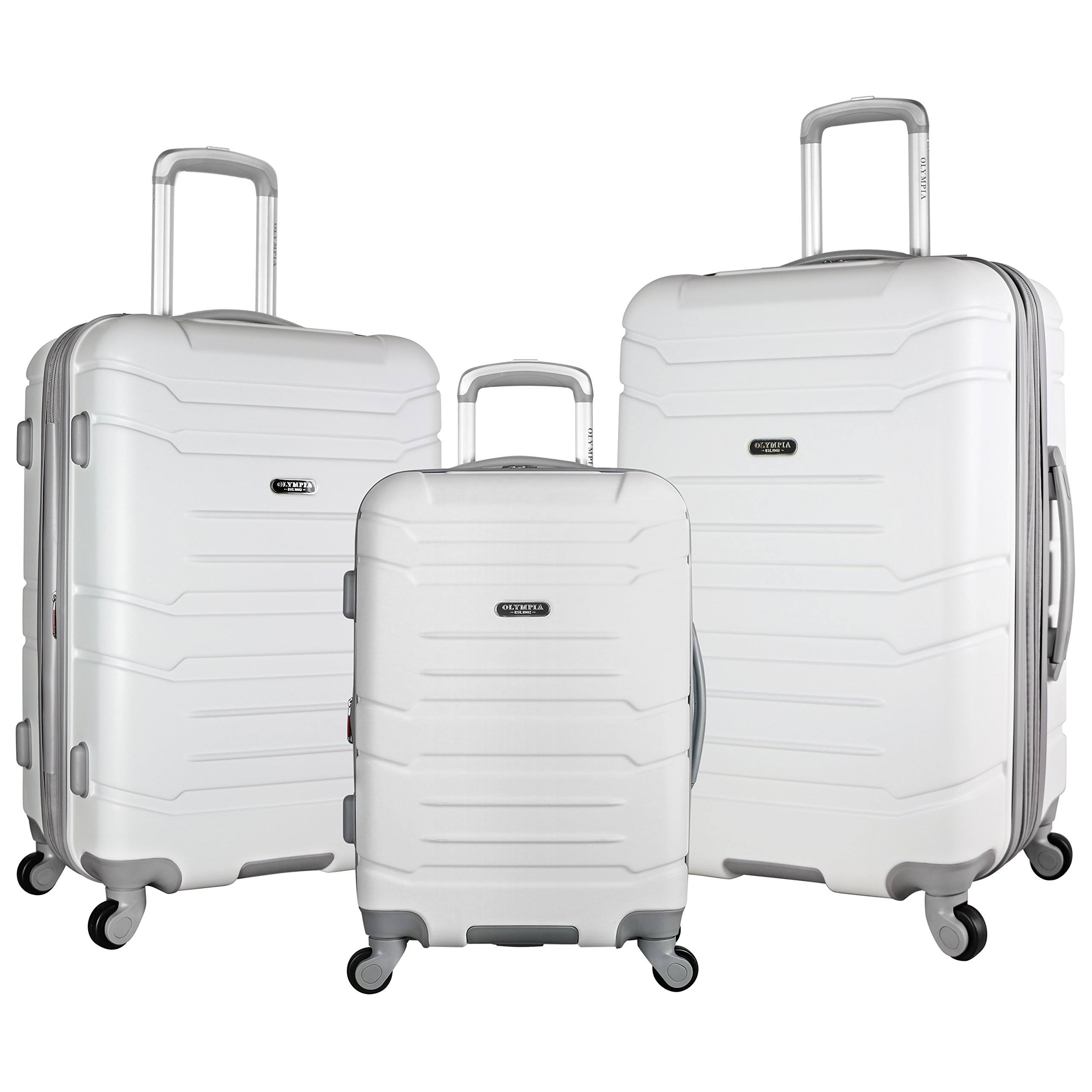 Olympia Monarch 3-Piece Expandable Hardcase Spinner Set, White