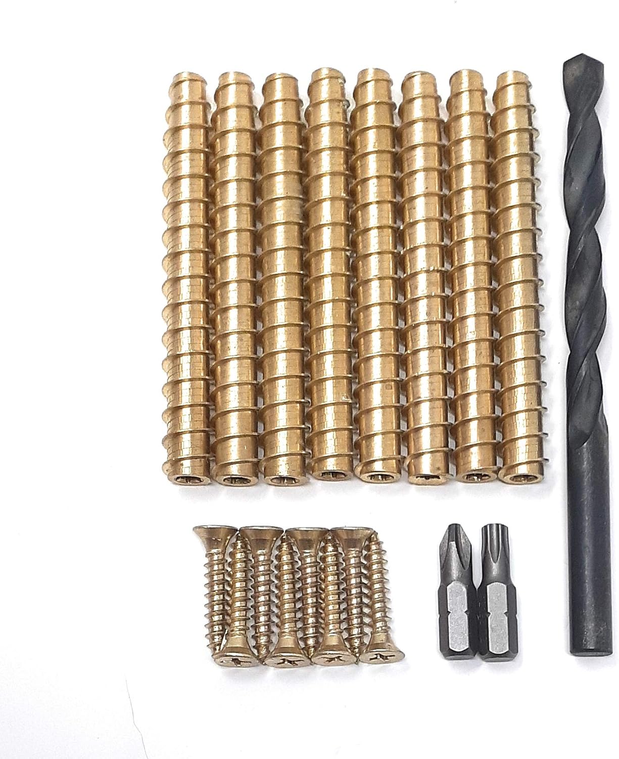 ZZem Screw 8 Pack Stripped Screw Hole Repair Kit - Door Hinge Stripped Screw Hole Repair Kit for Hinges, Strike Plate, Hand Rails Door Reinforcement Kit Pack of 2