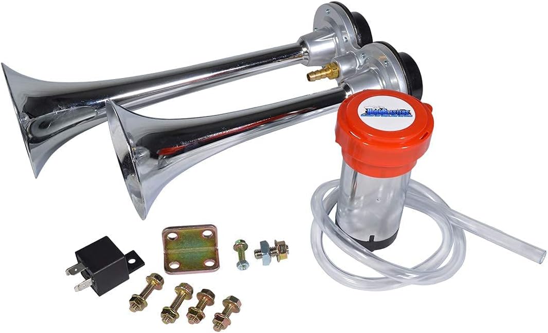HornBlasters PsychoBlasters V2 Electric Air Horn with Self Driven Compressor - Replace Stock Horn - Easy Install