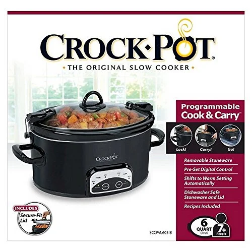 Used Crock-Pot Programmable 6 Quart Slow Cooker - Black