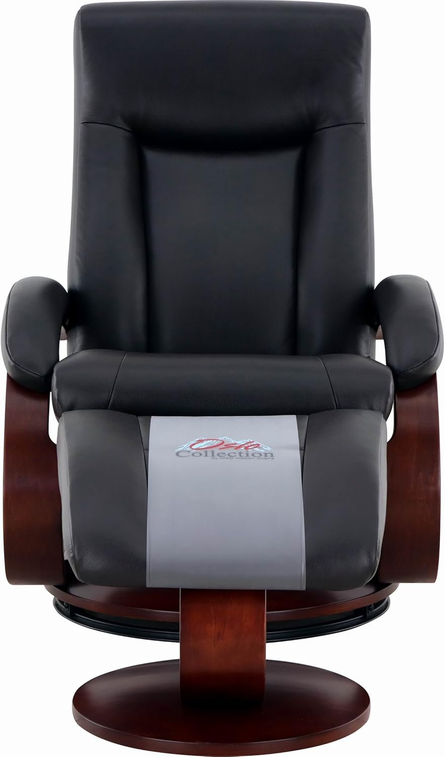 Hamilton Recliner and Ottoman in Black Top Grain Leather