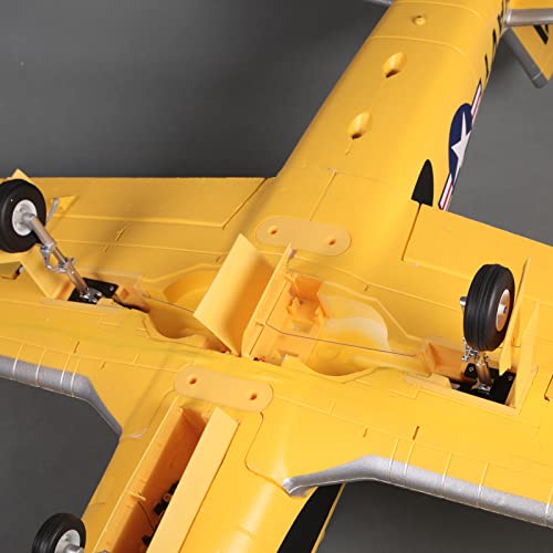 Fms T-28D Trojan V4 Yellow 1400mm (55.1") Wingspan RC Airplane 6-CH with Flaps LED Retracts Warbird PNP (No Radio, Battery, Charger)