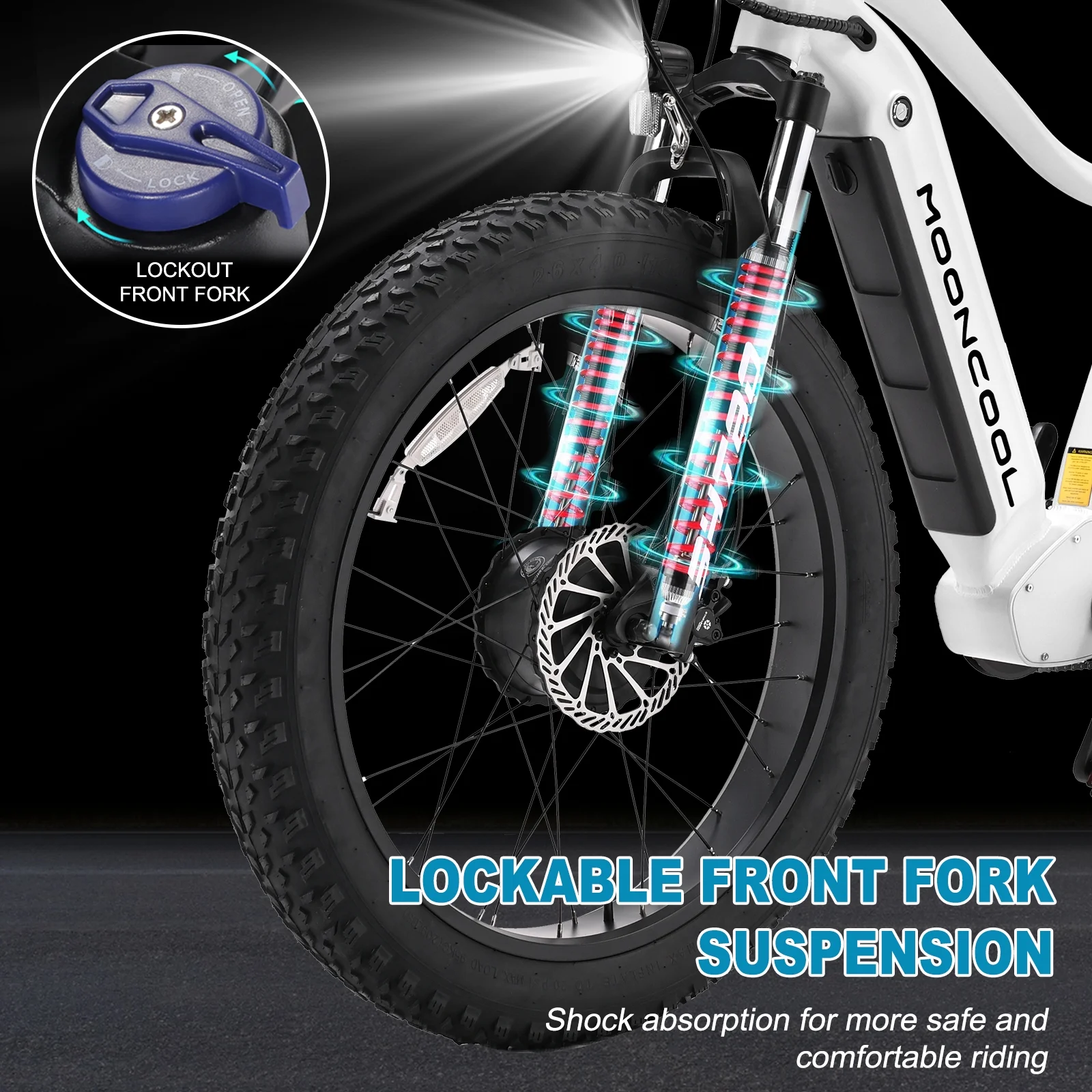 ABORON Electric Bike for Adults, 1000W Dual Motor AWD MTB，48V 15AH Battery，26" X 4" Fat Tire All Terrain Ebikes，20MPH 7-Speed Mountain Electric Bicycle