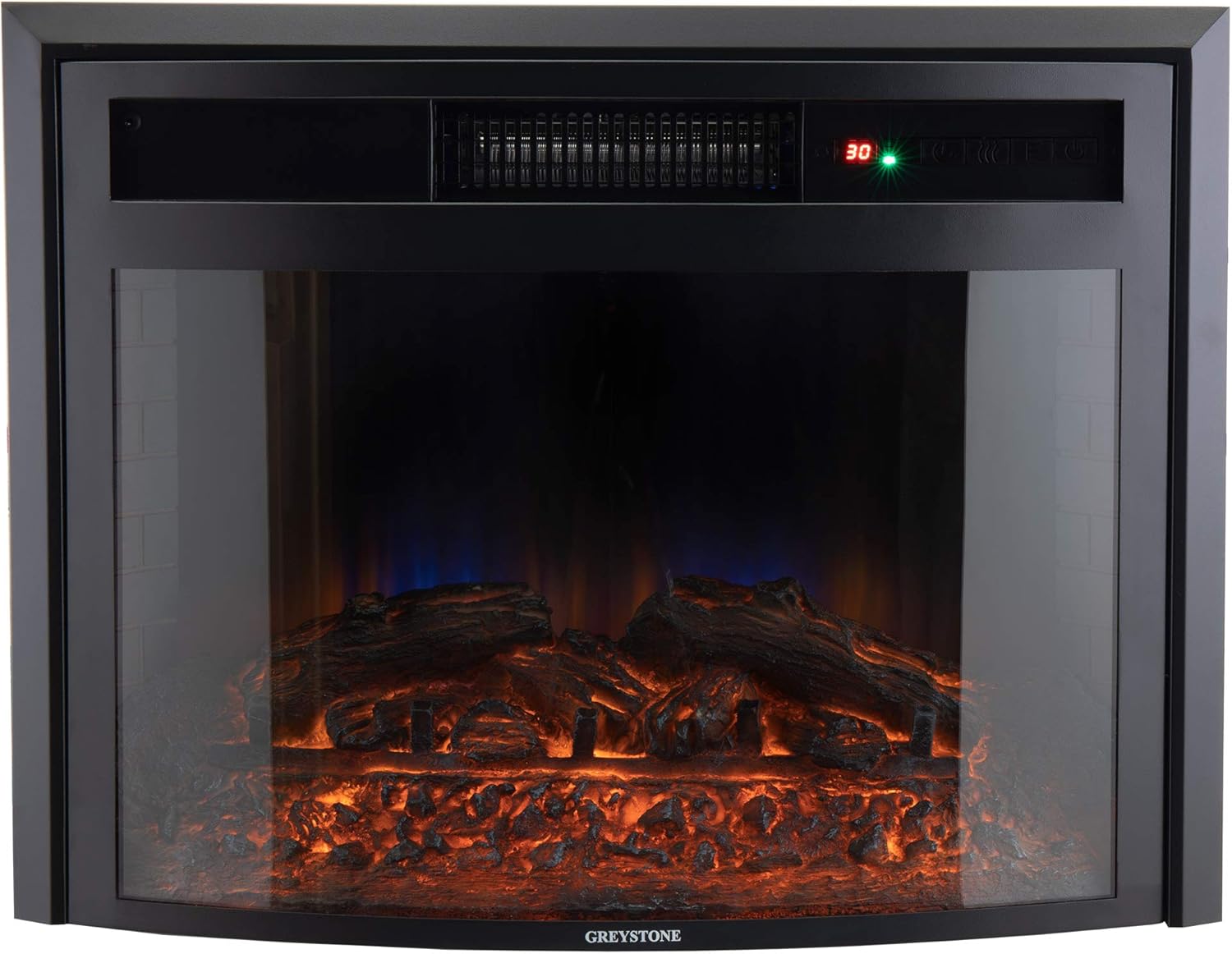 RecPro RV Fireplace 28 | 26 Cutout Size | Electric RV Fireplace | Curved Glass | Camper | Heater | Remote Included