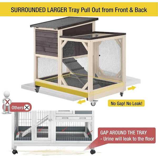 Aivituvin Large Indoor Rabbit Hutch with Pull out Tray - Pet Supplies online store