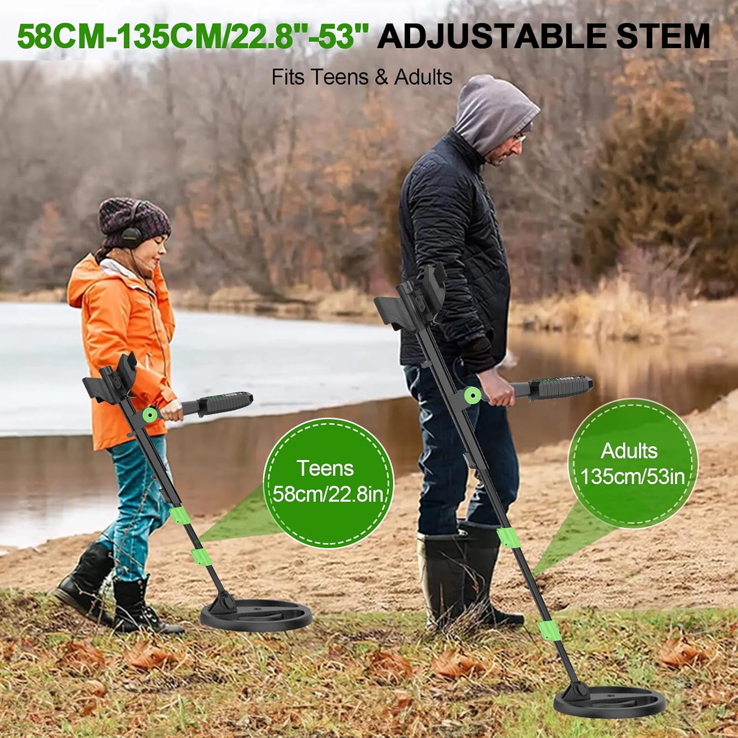 OMMO Metal Detector for Adults, Professional Wireless Metal Detector with Adjustable Foldable Stem, 5 Modes Gold Detector Higher Accuracy 10'' Waterproof Coil for Detecting Gold Coin Treasure