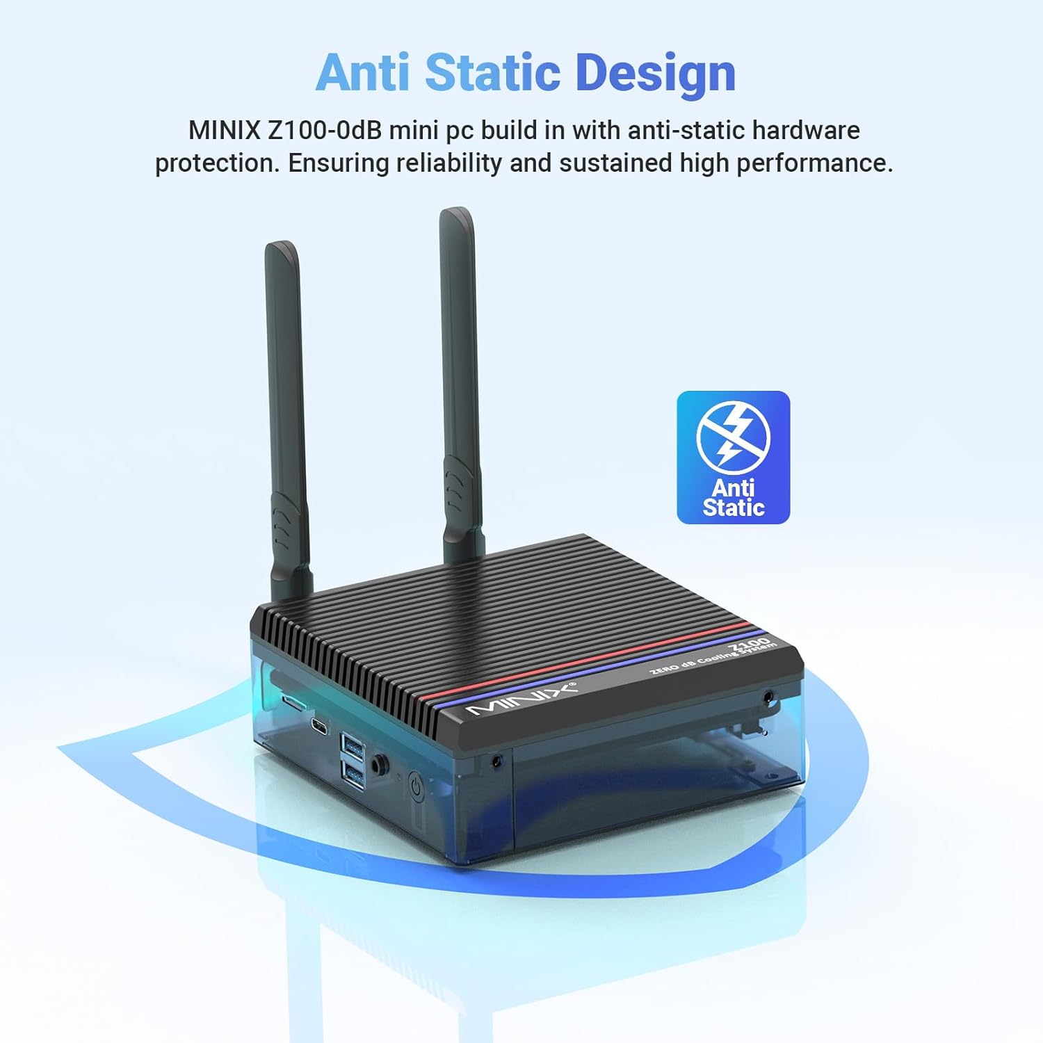 MINIX Z100-0dB Fanless Mini PC, Intel 12th Gen N100, 16GB DDR4/512GB PCIe 3.0 X4 SSD/4K Dual Display/2.5G LAN/Windows 11 Pro/Auto Power On/for Home/Office/Industrial and Commercial.