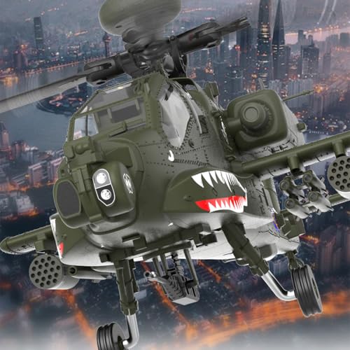 Aetheria RC Helicopter F11 AH64 Airplane, 2.4G 6CH Remote Control Aircraft, Dual Brushless Motor, 6G/3D Stunt Copter Model for Adults-1:32 Scale (RTF Version)