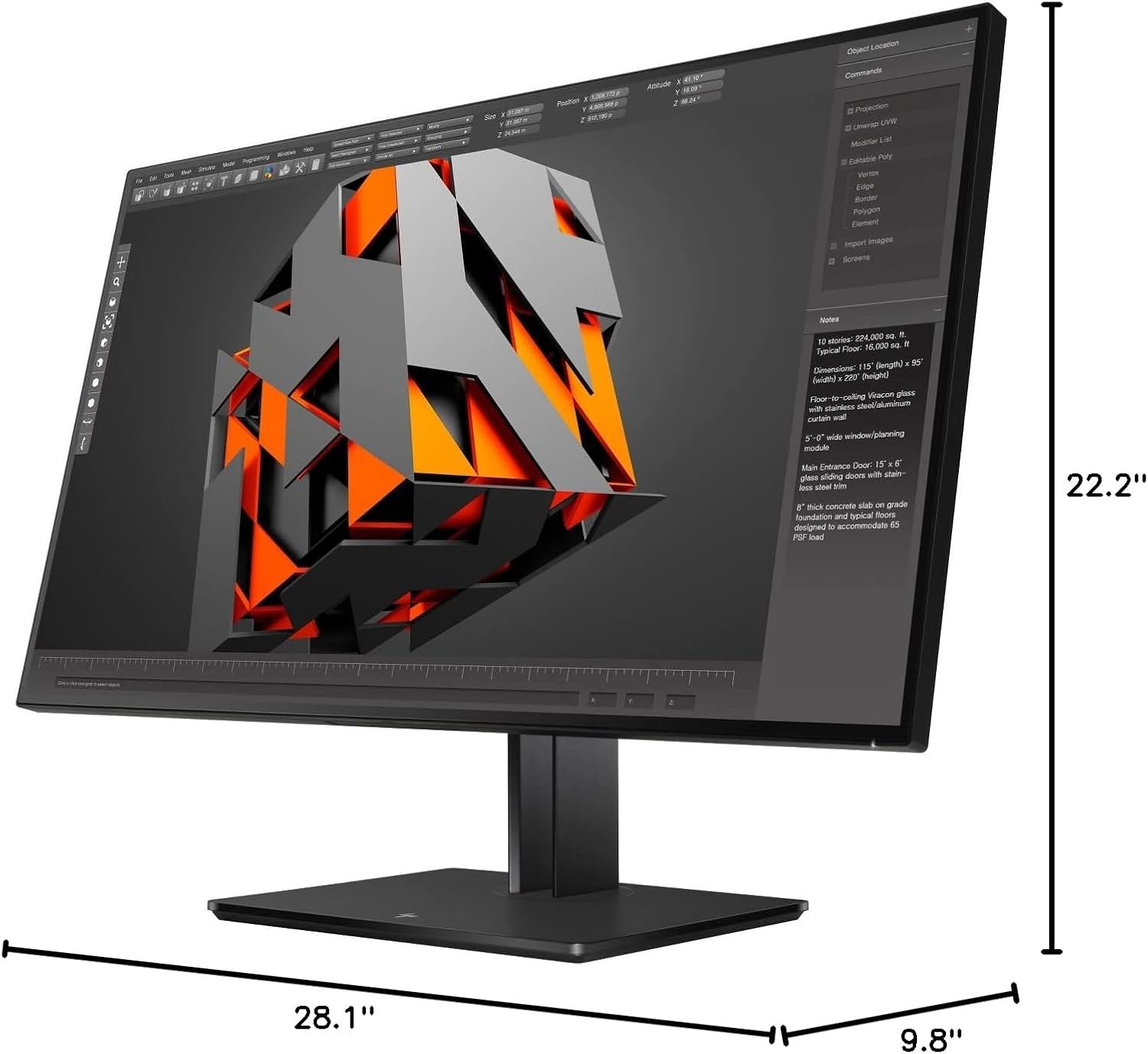 HP Business Z32 31.5 Inches 4K UHD WLED LCD (3840 x 2160) Black Pearl Monitor Display, Model:1AA81A4#ABA