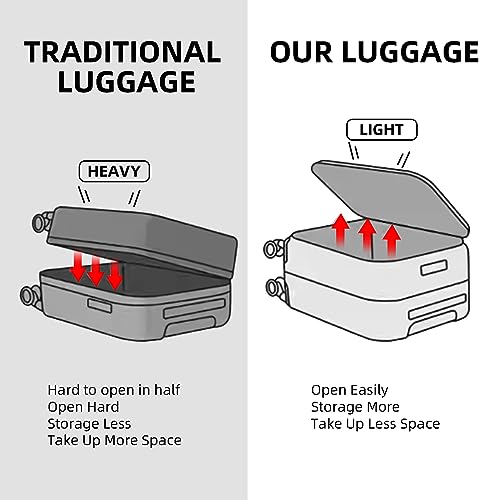 29 Inch Aluminum Checked Luggage with Side Opening Zipper, 40 * 37 * 77cm, 113L, Lightweight Hardshell ABS+PC Suitcase with TSA Lock, 360° Universal Wheels, White