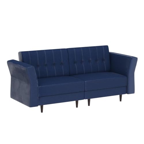 Belffin Velvet Convertible Futon Sofa Bed Memory Foam Futon Couch Sleeper Sofa Navy Blue