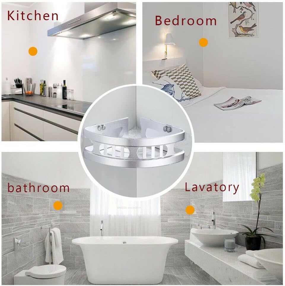 CHISECHUR Shower Caddy Shelf Bathroom Corner Bath Storage Holder Organizer Triangular Rack