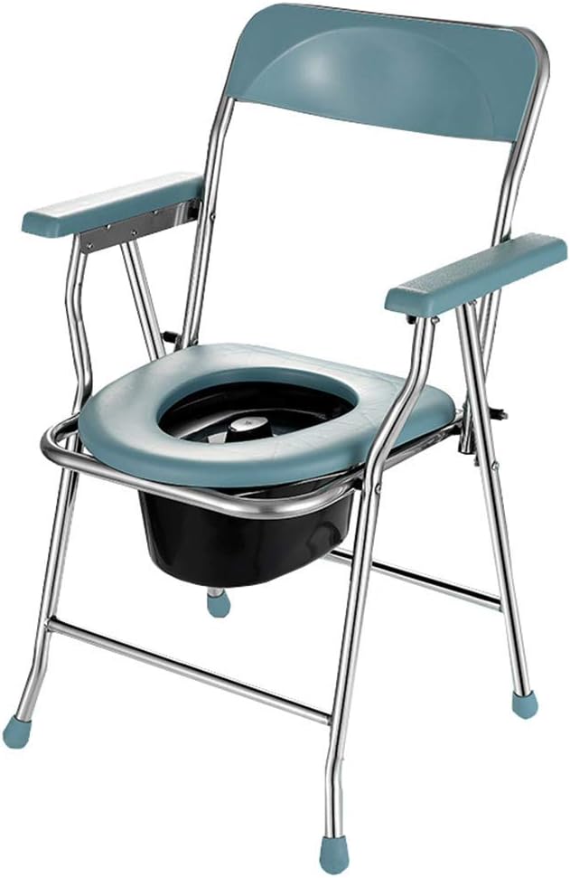 KOHARA Commode Chair Bathroom Safety Frame Toilet Seat Shower Chair Folding Toilet Chair Bedside Potty Chair for Elderly Seniors, Disabled, Handicapped