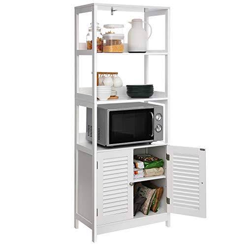 VASAGLE Bathroom Tall Cabinet, Freestanding Linen Tower, Storage Cabinet, Matte White