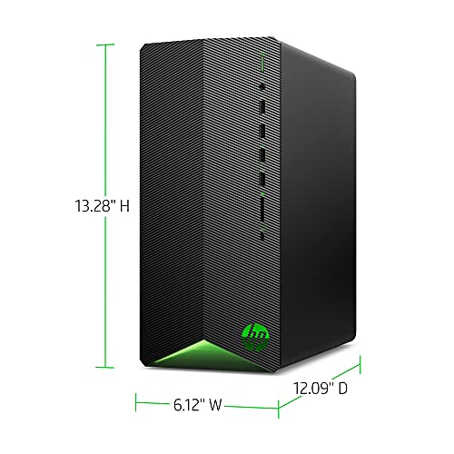 HP Pavilion Gaming Desktop, AMD Radeon RX 5500, AMD Ryzen 5 5600G Processor, 16 GB RAM, 1TB SSD, Windows 11 Home, 9 USB Ports, Keyboard and Mouse Combo, Pre-Built PC Tower, Black