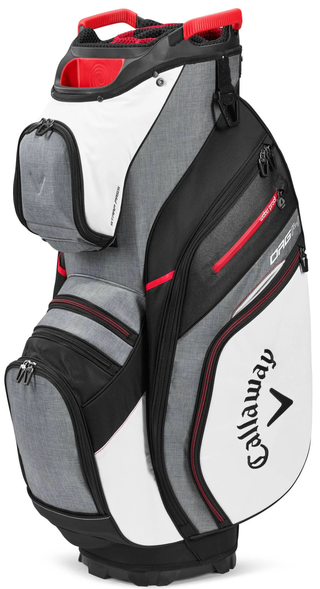 Callaway Golf 2020 Org 14 Cart Bag-White-Charcoal-Black-Red