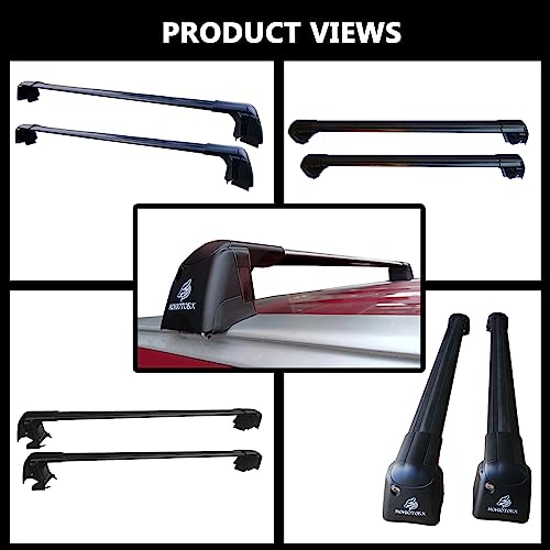 RAA ROKIOTOEX Coyote Roof Rack Crossbars Fit for 2019-2024 Lexu-s UX Flush Side Rails, Lockable Cross Bars for Rooftop Cargo Box Luggage, Ski Board, Bike Carrier – Black KT20