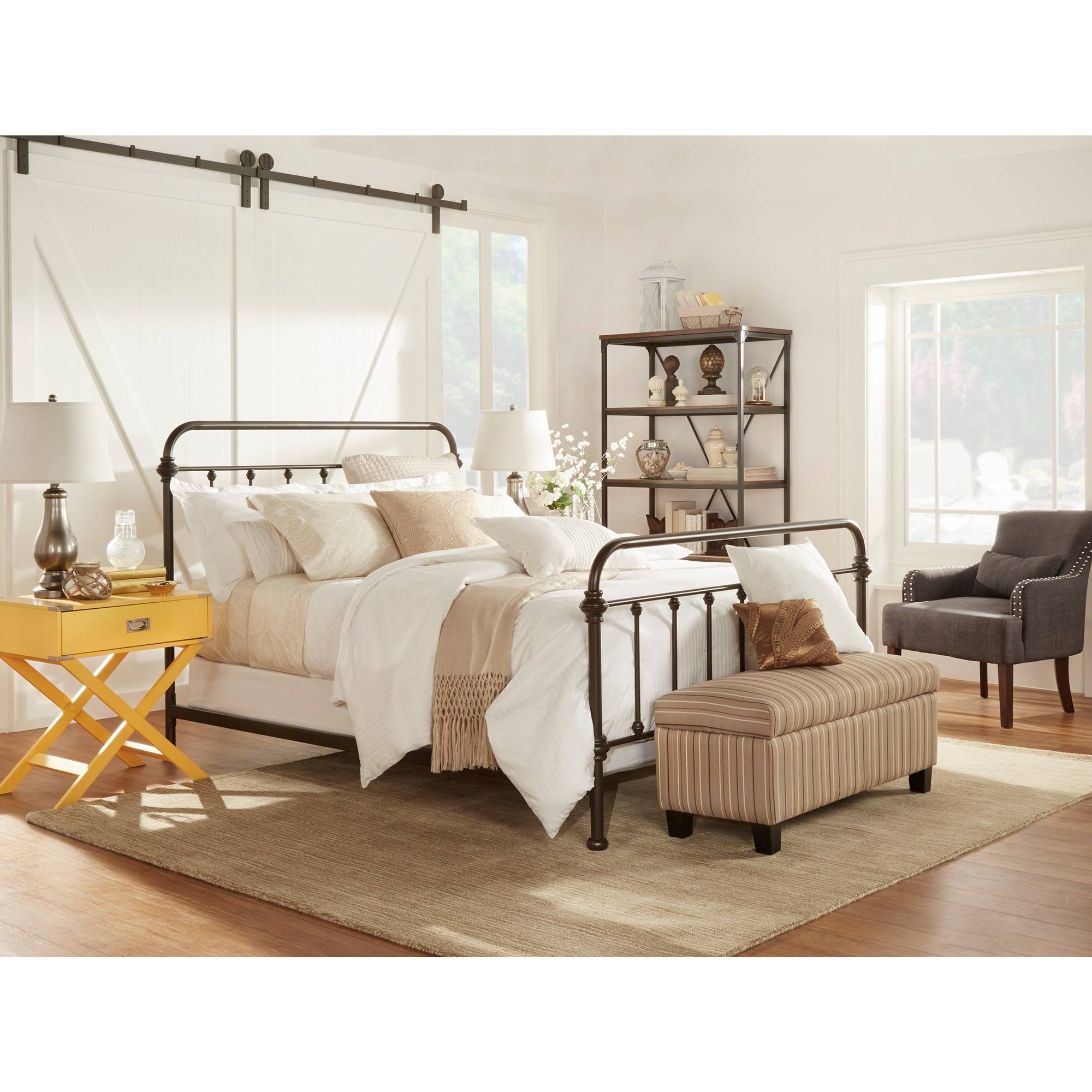 Inspire Q Giselle Antique Graceful Dark Bronze Victorian Iron Bed by Classic Twin