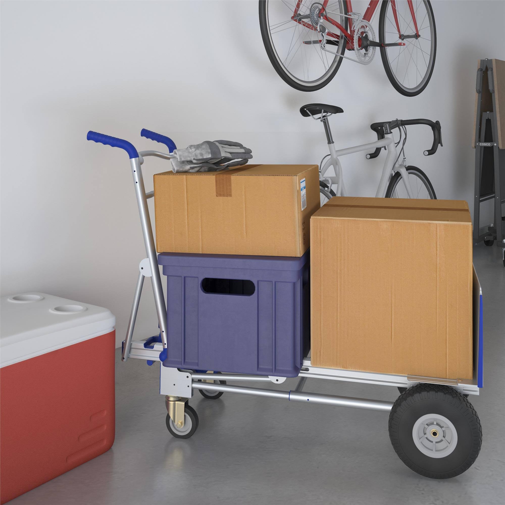 Cosco 3-in-1 Assist Series Aluminum Hand Truck w/ Flat Free - Indigo Blue