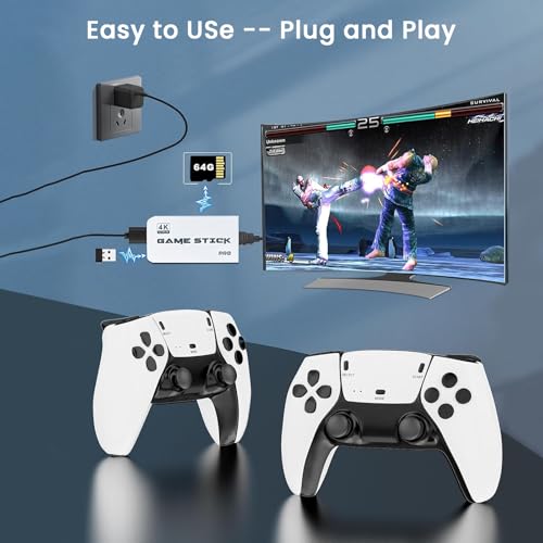 Wireless Retro Game Console Classic Plug and Play Retro Gaming Console with Built-in 23 Emulators 20000+ Games, 4K HDMI Output & 2.4G Wireless Controller Gamepad, Gifts for Christmas