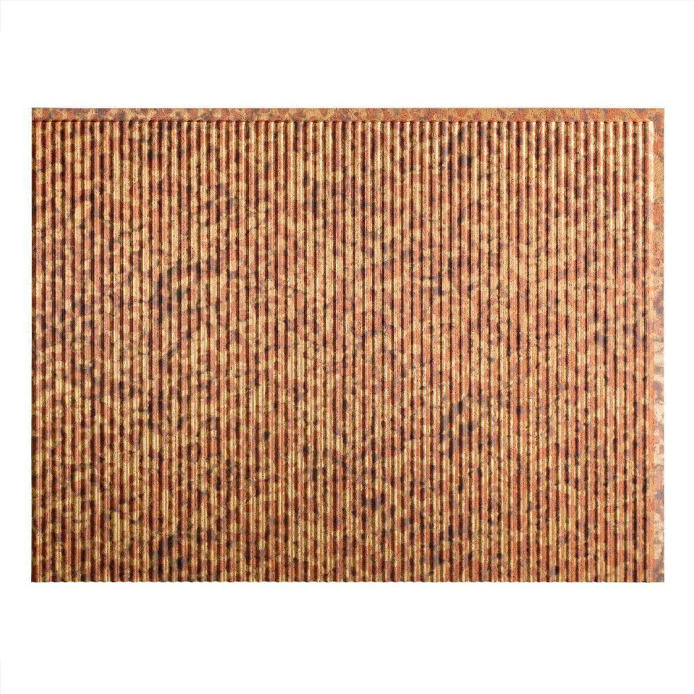 Fasade 18in x 24in Rib Cracked Copper Backsplash Panel (5 Pack)