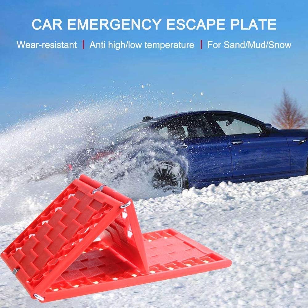 ZWANG All-Weather Foldable Auto Traction Mat Tire Grip Aid, Car Escape Mat, Non-Slip Mat, Ideal to Unstuck Your Car from Snow, Ice, Mud, and Sand (2-Pack) Pack of 2