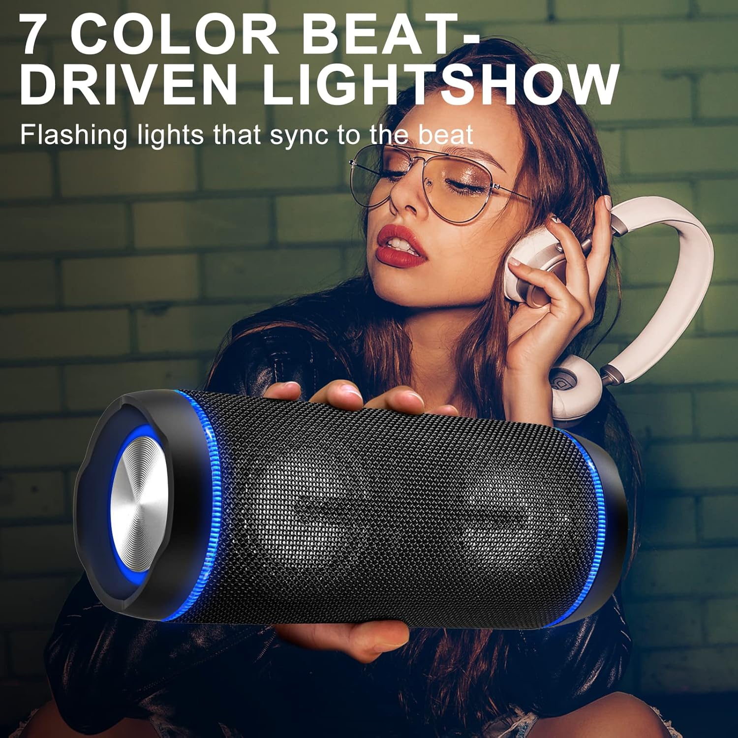 EDUPLINK Portable Bluetooth Speaker 40 Watt Bocina Bluetooth Switch Between Bluetooth Pairing and Aux-in Mode by Call Button USB Charge Out - Black
