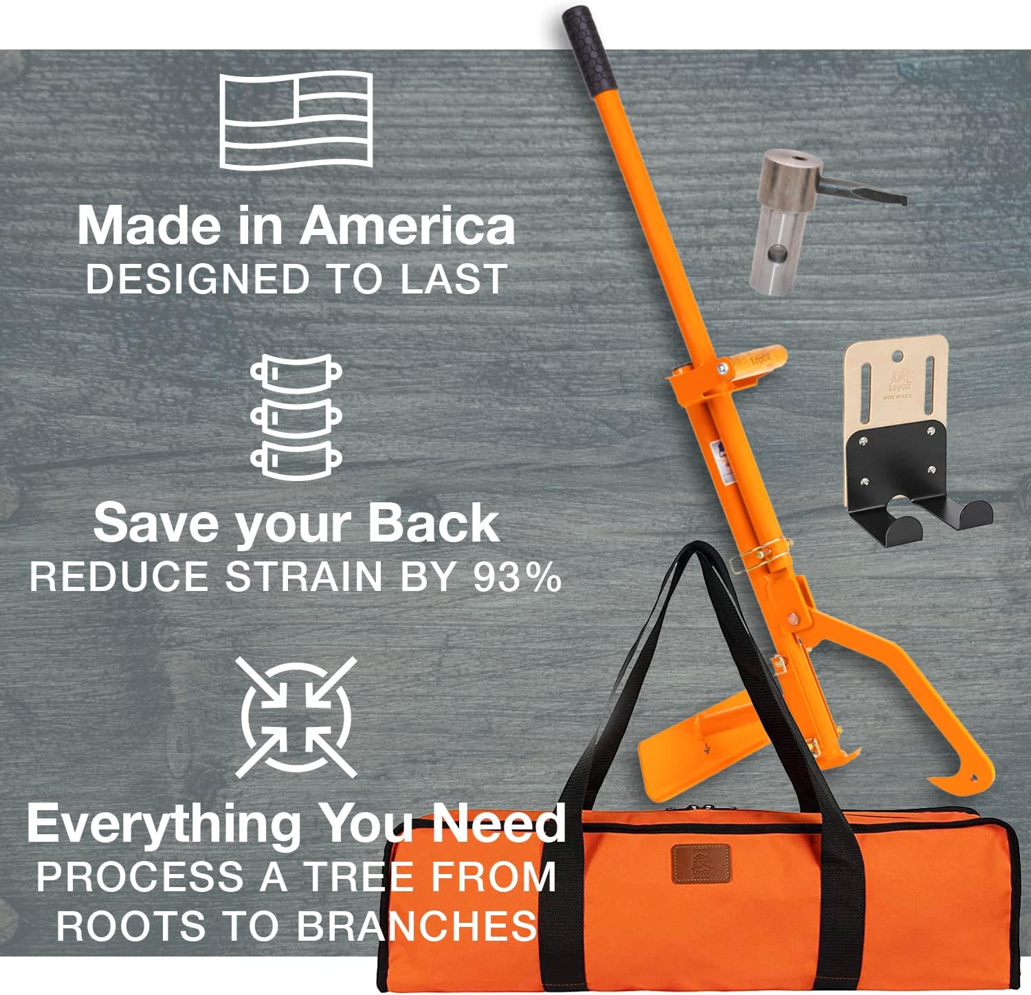 LogOX Forester Package: 3-in-1 Forestry Multitool (Patented), Hauler Holster, PickOX Pickaroon Attachment, and CarryOX Bag, Made in USA