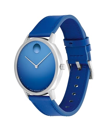Movado Face Men's Watch - Swiss Quartz 2H Movement, Leather Strap - 3 ATM Water Resistance - Luxury Fashion Timepiece for Him - 41mm