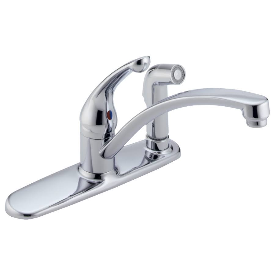 Delta - 340-DST - Collins Single Handle Kitchen Faucet with Integral Spray Chrome