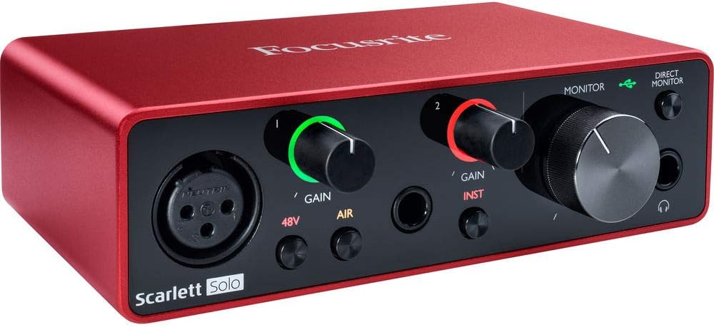 Blue Blackout Spark SL XLR Condenser Microphone with Focusrite Scarlett Solo Audio Inteface (3rd gen), Headphone, Mic Stand & XLR Cable Bundle