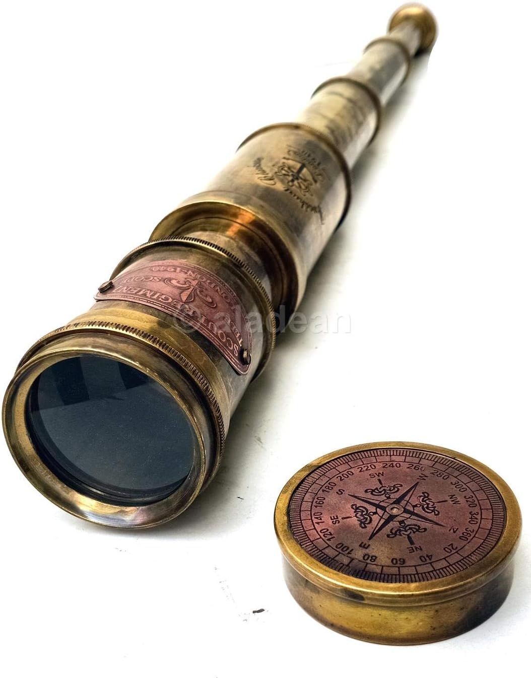 Scout Regiment Brass Telescope 19 London 1940 Broadhurt Clarkson Antique Replica Spyglass Scope High Resolution DF Lens Brilliant Magnification