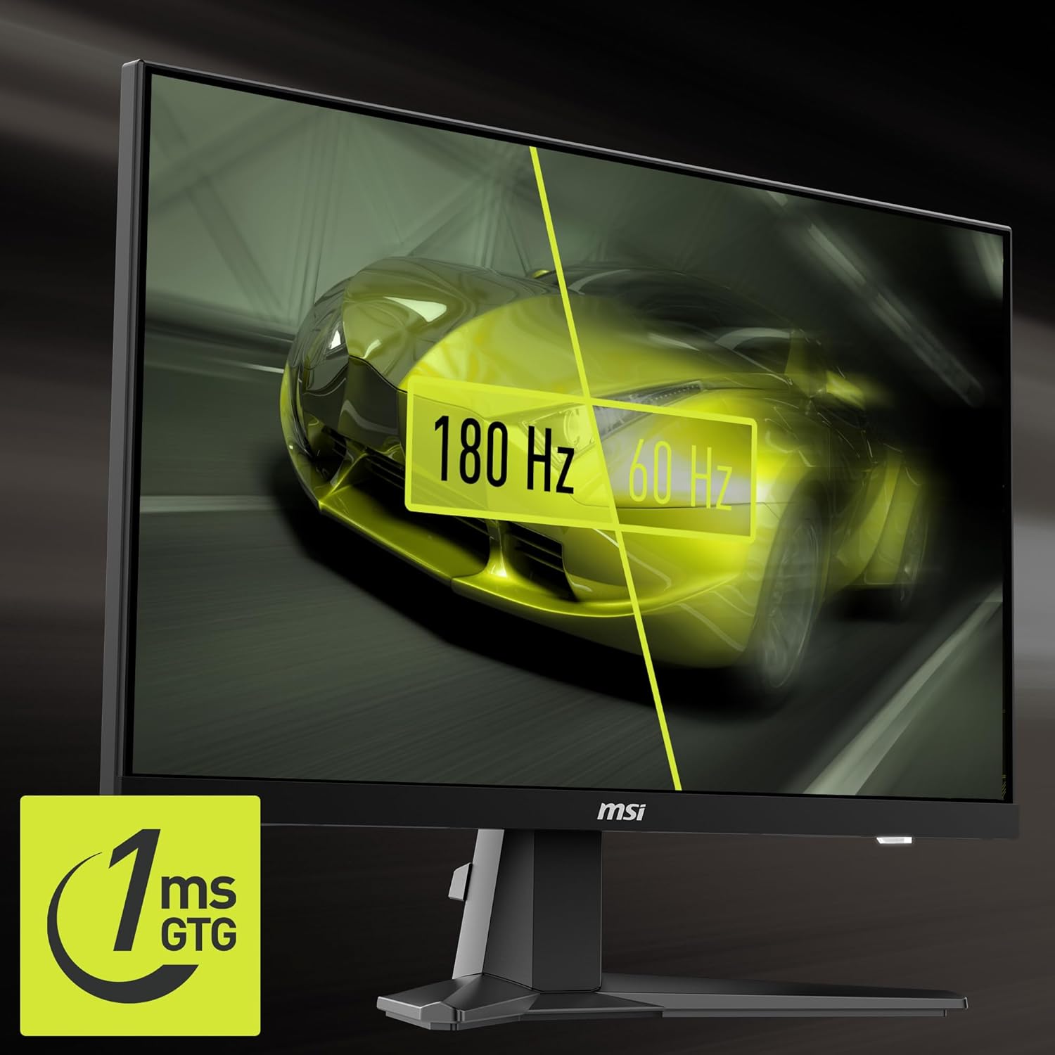 MSI G256F 25-inch 1920 x 1080 (FHD) Computer Monitor, 180Hz, Adaptive-Synch, HDMI, DisplayPort, VESA Mountable, Tilt, Height Adjustable, Speaker, 1ms, Black
