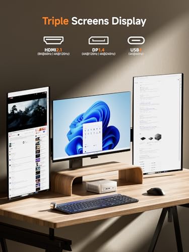 MINISFORUM UM880 Plus Mini PC with AMD Ryzen 7 8845HS(8C/16T, up to 5.1GHz),Mini Computer Radeon 780M Graphics 1TB PCIe4.0 SSD 32GB DDR5,OCuLink,Triple Display with HDMI+DP+USB4, 5xUSB Port,2.5G LAN