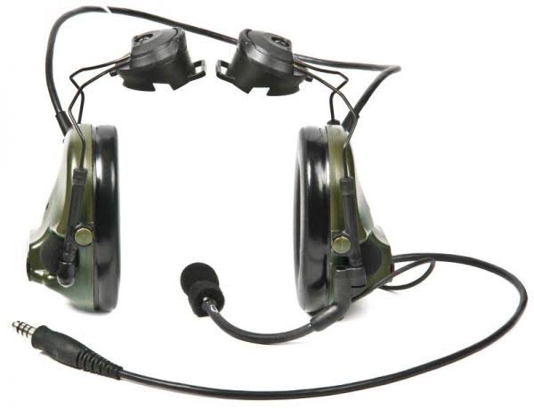3M MT17H682P3AD-49 FG Peltor Comtac Ach Arc Communication Headset, Dual Comm, 20x22 Straight Single Downlead, Foliage Green, 1 E