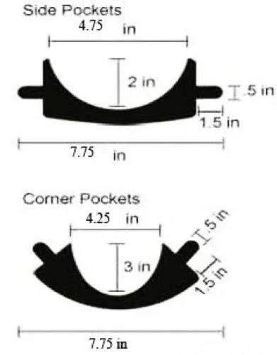 Iszy Billiards Pool Table Billiard Pockets-Set of 6 (Caramel)