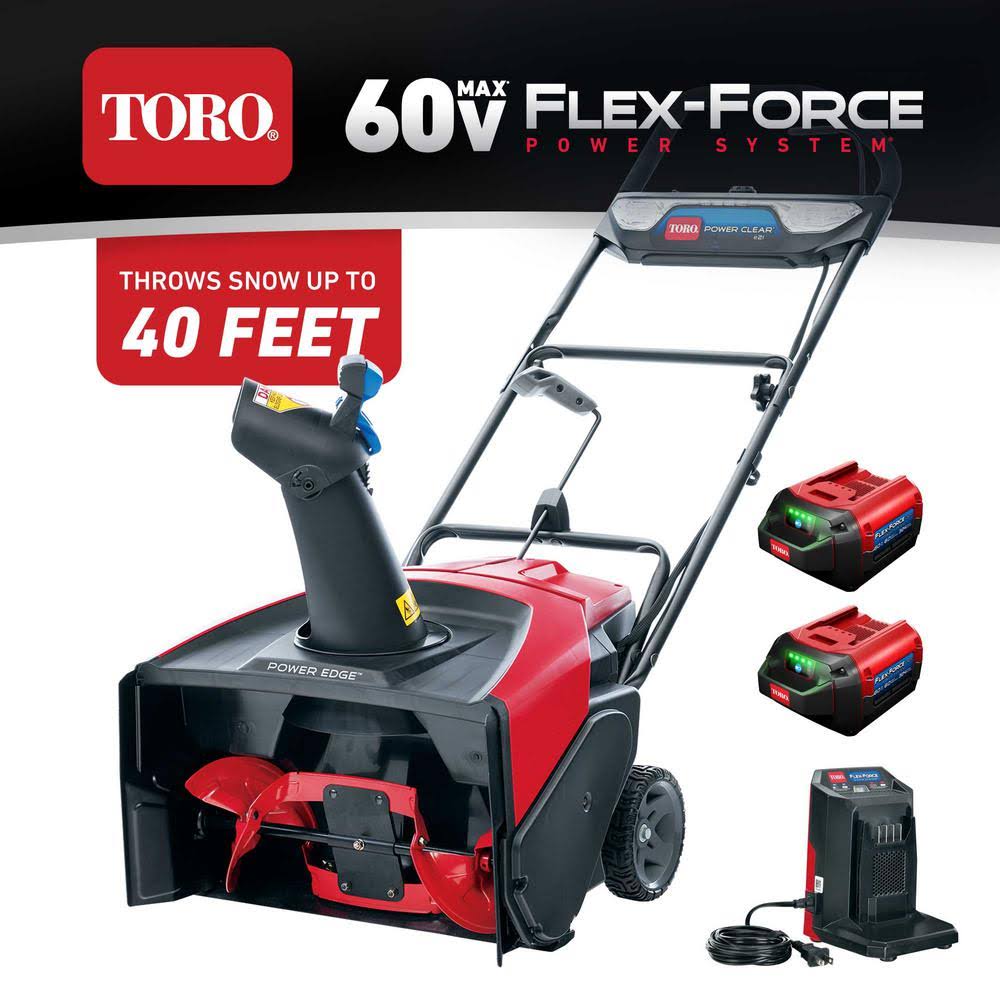 Toro 60V E21 Cordless Snow Blower Power Clear 2 * 6.0Ah Battery (39902)