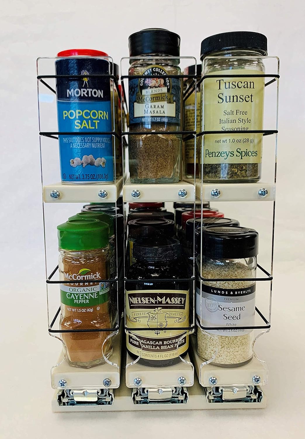 Vertical Spice - 222x2x14 DC - Spice Rack - Cabinet Mounted- 3 Drawers - 36 Capacity - New and Unique