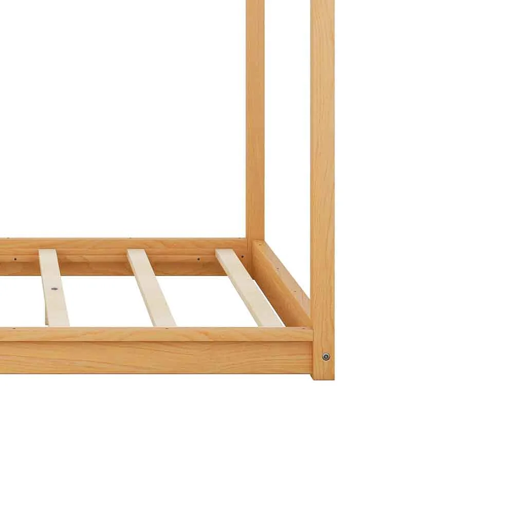 Simple Style Full Size Wood Canopy Platform Bed with Support Legs