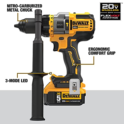 DEWALT FLEXVOLT ADVANTAGE 20V MAX* Combo Kit with Hammer Drill & Impact Driver, 5.0-Ah, 2-Tool (DCK2100P2)