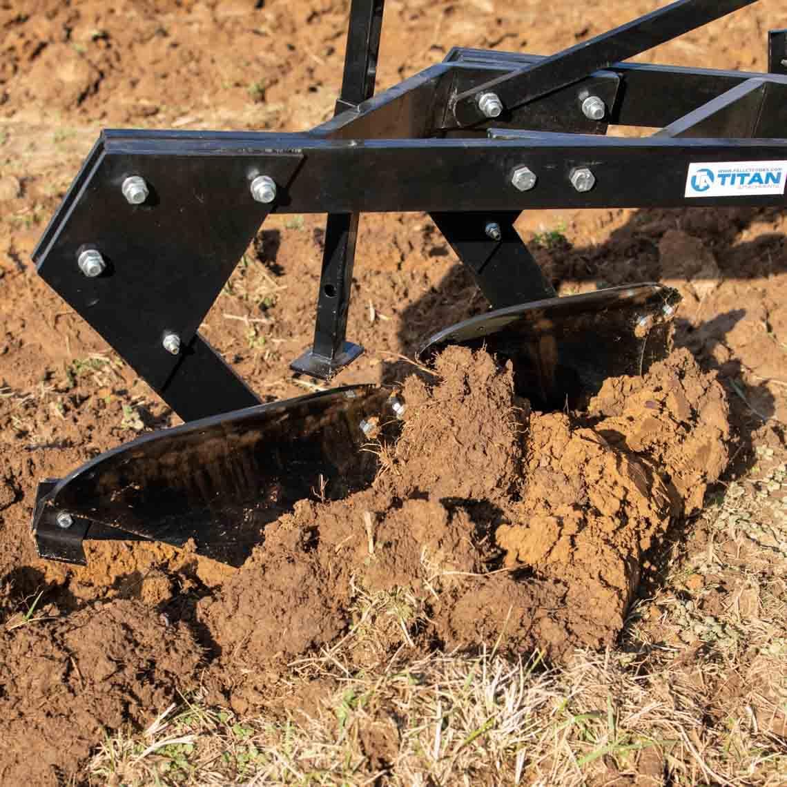 Titan Attachments 18-in Double Bottom Tow-Behind Moldboard Turn Plow, Category 1, 3-Point Hitch