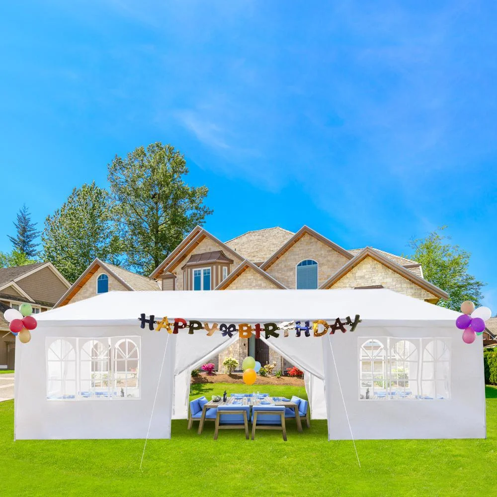 30'x 10' Outdoor Party Tent, Patio Wedding Gazebo Waterproof White Canopy with Sidewalls Party Wedding Tent Cater Events Pavilion Beach BBQ