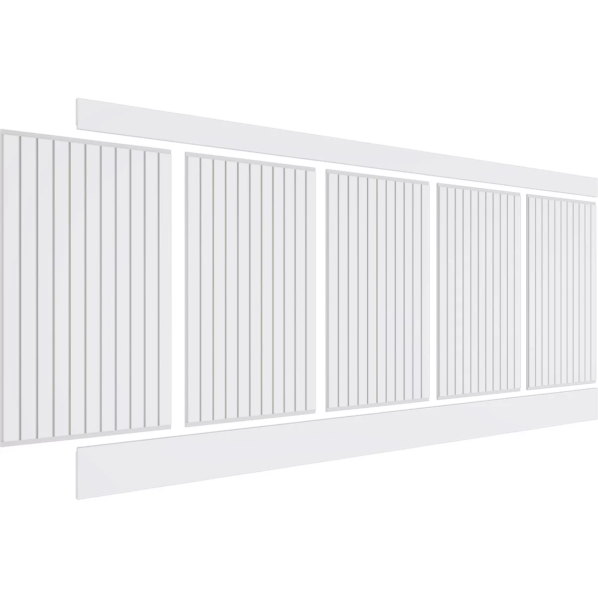 Ekena Millwork 40"H x 94 1/2"W Beadboard PVC Wainscot Paneling Kit