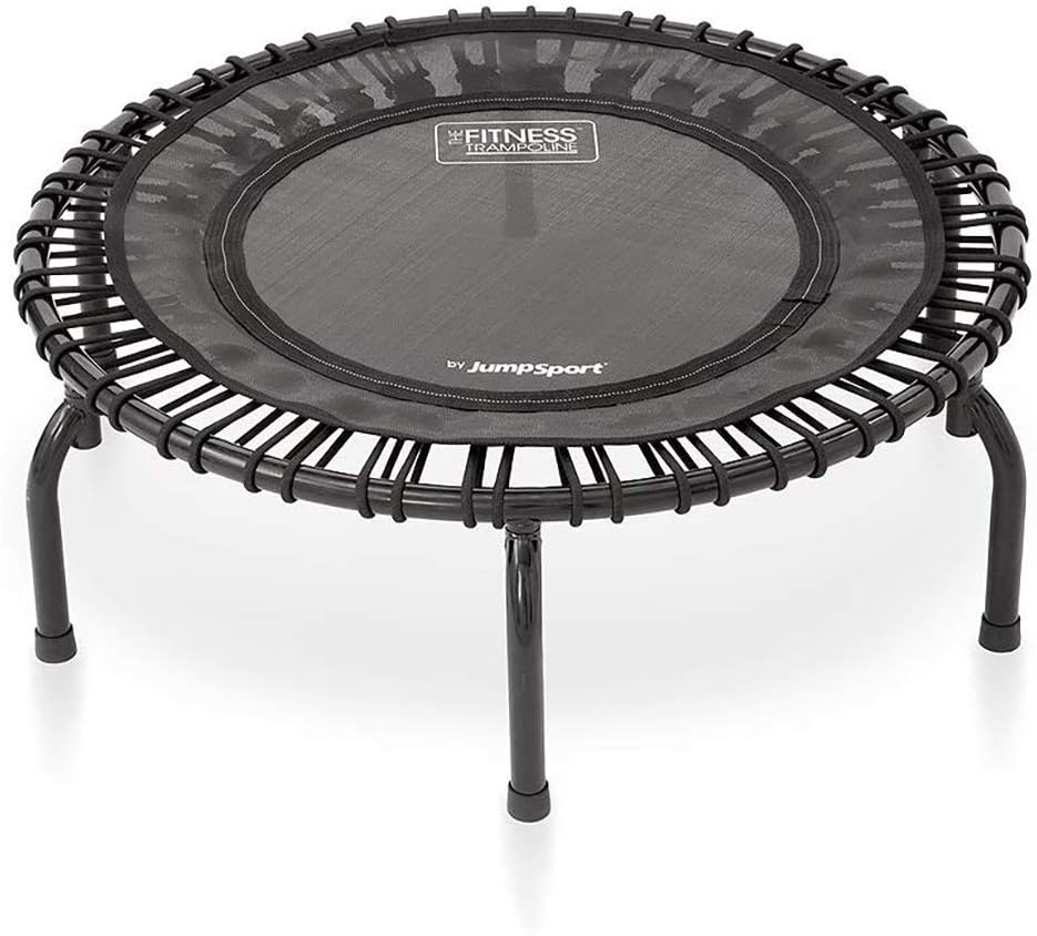 JumpSport 220 in Home Cardio Fitness Rebounder - Mini Trampoline with Handle Bar Accessory, Premium Bungees and Workout DVD