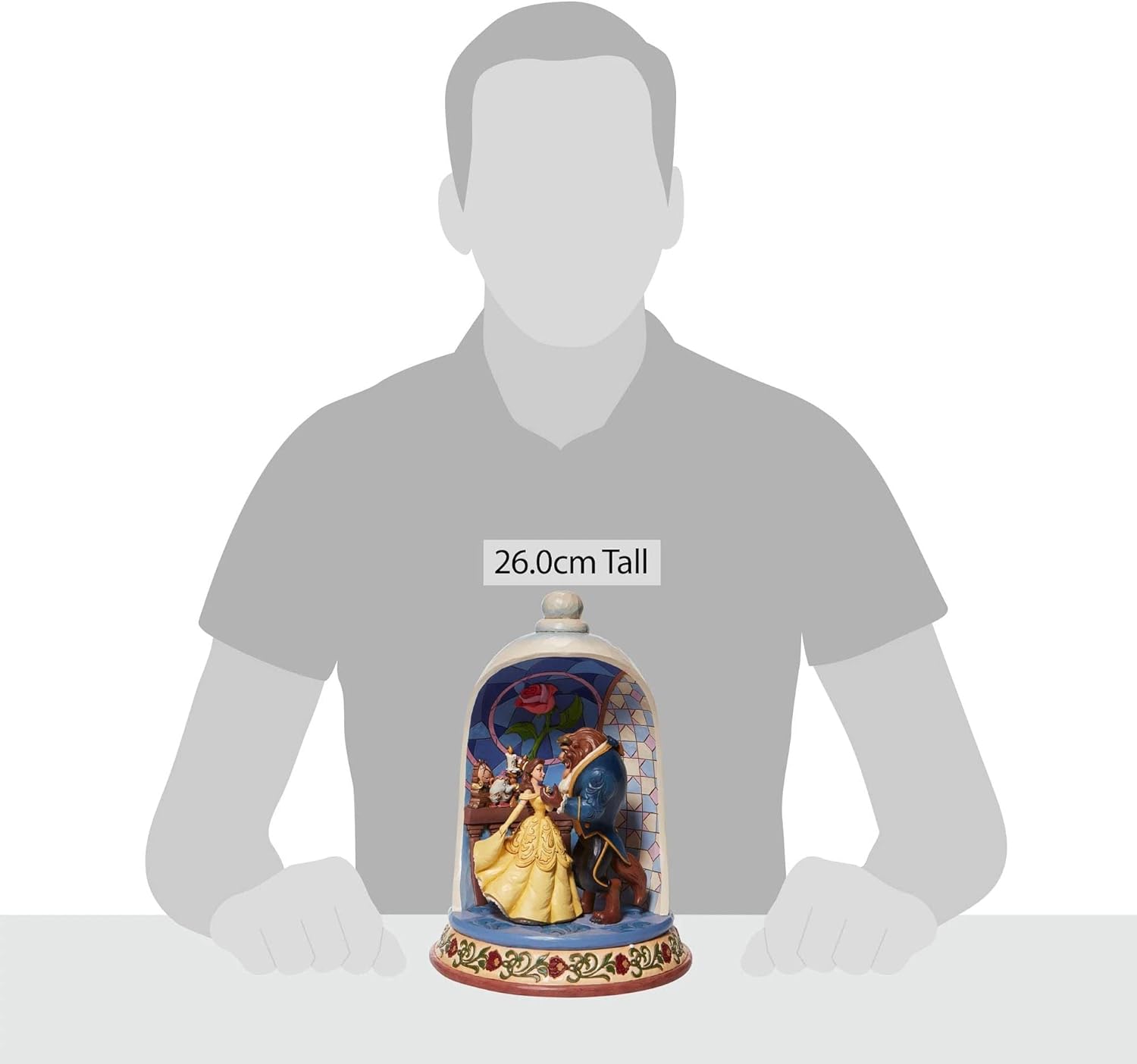 Enesco Disney Traditions by Jim Shore Beauty and The Beast Rose Dome Scene Figurine, 10.3 Inch, Multicolor