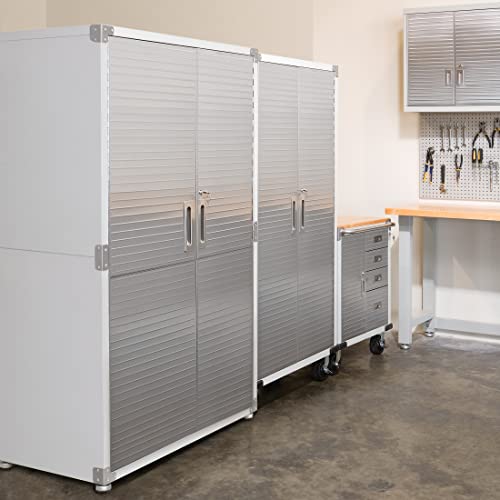 Seville Classics UltraHD Solid Steel Lockable Metal Storage Cabinet Locker Organizer, w/Adjustable Shelves for Garage, Warehouse, Office, Classroom, Granite, 48" W x 24" D x 72" H