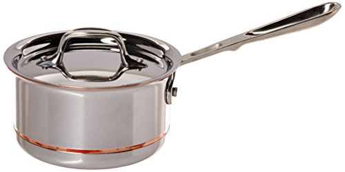 All-Clad Copper Core 5-Ply Stainless Steel Sauce Pan 3 Quart Induction Oven Broiler Safe 600F Pots and Pans, Cookware Silver