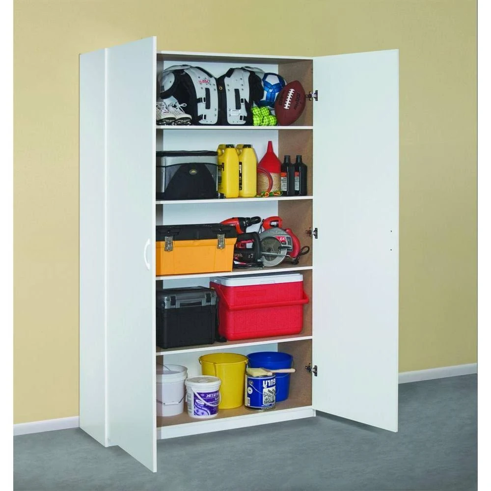 ClosetMaid 80 in. H x 48 in. W x 16 in. D White Melamine Jumbo Storage Cabinet 12357